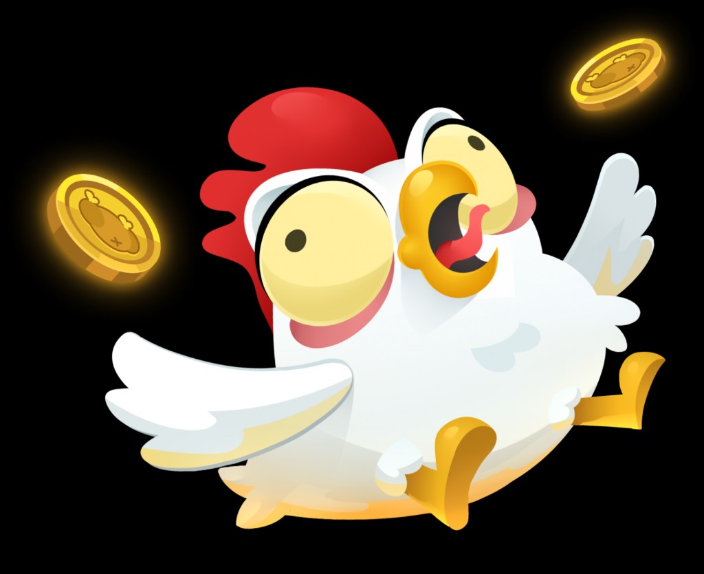Chicken Road game illustration with coins